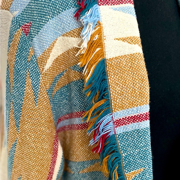 Vintage Granite Southwest Woven Fringe Cardigan Jacket - Picture 3 of 10